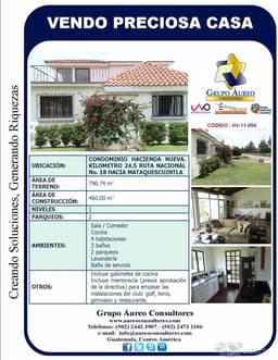 Vendo casa de 4 habitaciones en Condominio