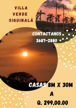 Casas atrás del estadio de Siquinalá, Escuintla