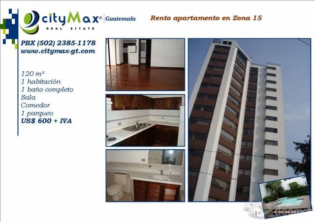 APARTAMENTO EN RENTA EN ZONA 15 — foto 1