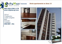 APARTAMENTO EN RENTA EN ZONA 15