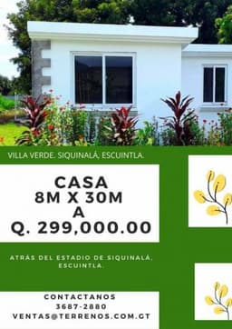 Casas en Siquinala, Escuintla. Guatemala.