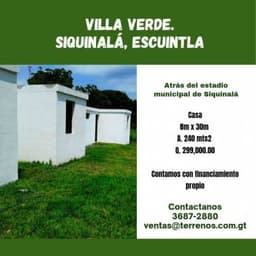 Casa en venta en Siquinalá, Escuintla
