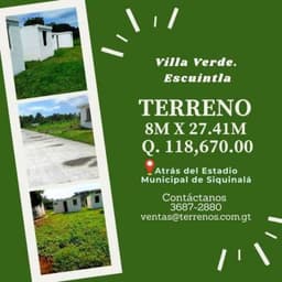 Hermosos terrenos en venta en Siquinalá