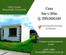 Casa en venta en Siquinalá