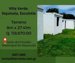 Terrenos en venta en Siquinalá con facilidades de pago