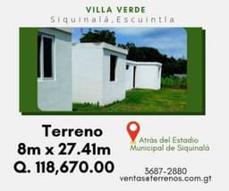 El comienzo de una vida... Terrenos en Siquinalá en venta