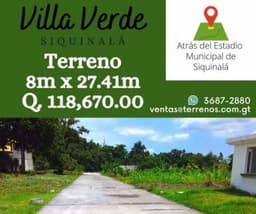 Terrenos atrás del estadio de siquinala en venta