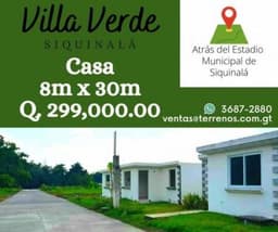 Casa atrás del estadio municipal de Siquinalá en venta