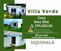 Vendo casa con facilidades de pago en Siquinala