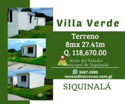 Vendo terrenos con facilidades de pago en Siquinala