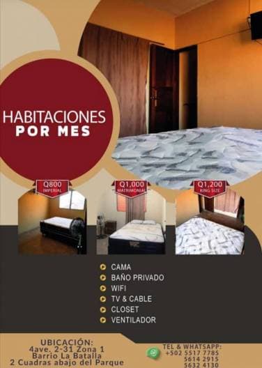 alquiler de habitaciones en coatepeque — foto 1