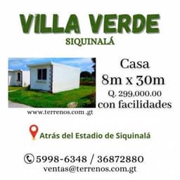 No sabes en que invertir tu dinero? Inviértelo en una Casa en Siquinalá