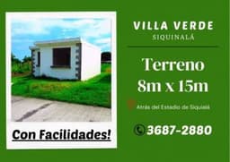 Terrenos con facilidades en Siquinala