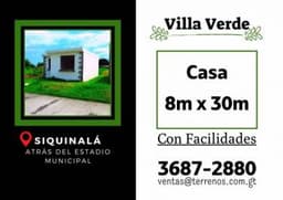 Aprovecha nuestras facilidades de pago en Siquinala y compra tu casa