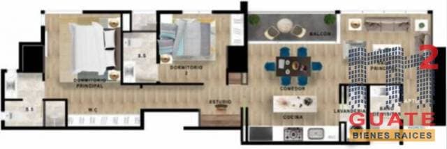 Apartamento de 92 m2 de construcción en Renta, Zona 15 — foto 5