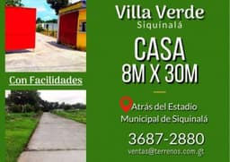 Compre su Casa en Siquinala
