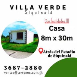 Piensa a futuro e invierte en una Casa en Siquinala