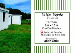 Vendo terreno a 2 minutos del Parque de Siquinala