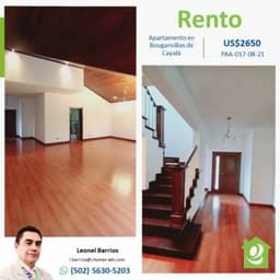 Alguilo Apartamento de lujo en Zona 15