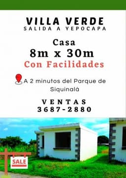 Compra o invierte en una casa en Siquinala, contamos con facilidades de pago
