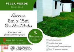 Terrenos en venta atrás del Estadio de Siquinala