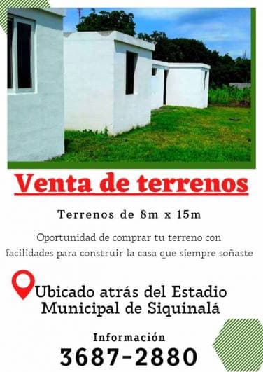Lotes con facilidades atrás del Estadio de Siquinala — foto 1