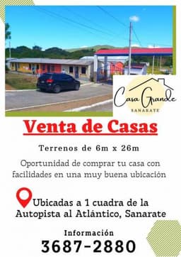 Casas con facilidades en Sanarate