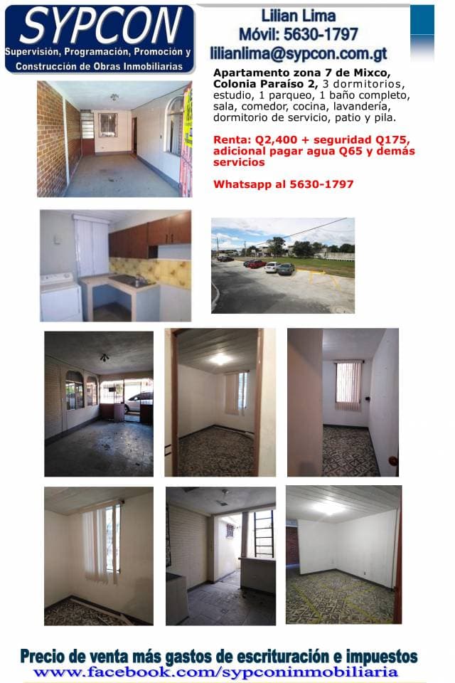 Apartamento en alquiler zona 7 Mixco — foto 1