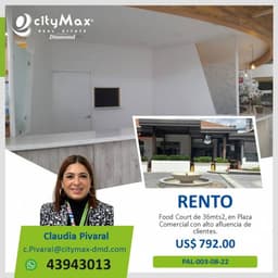 ALQUILO/RENTO Local en area de FOOD COURT, C. C. Ciudad San Cristobal.