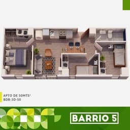 APARTAMENTO EN VENTA EN ZONA 5, 50m2