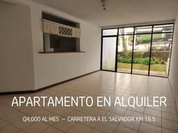 GANGA- Apartamento en alquiler en KM 16.5 Carretera a El Salvador