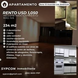 Apartamento sin muebles zona 13 Avenida Las Américas